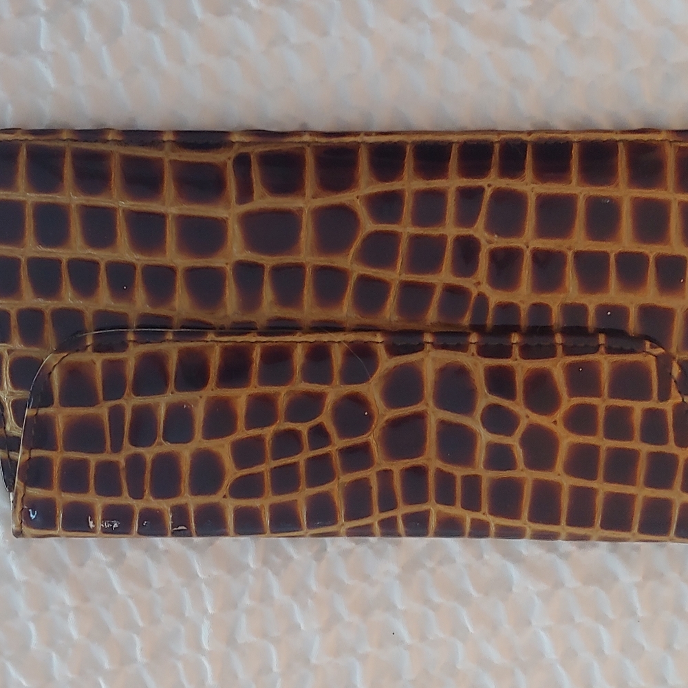 Croc Print Clutch Bag